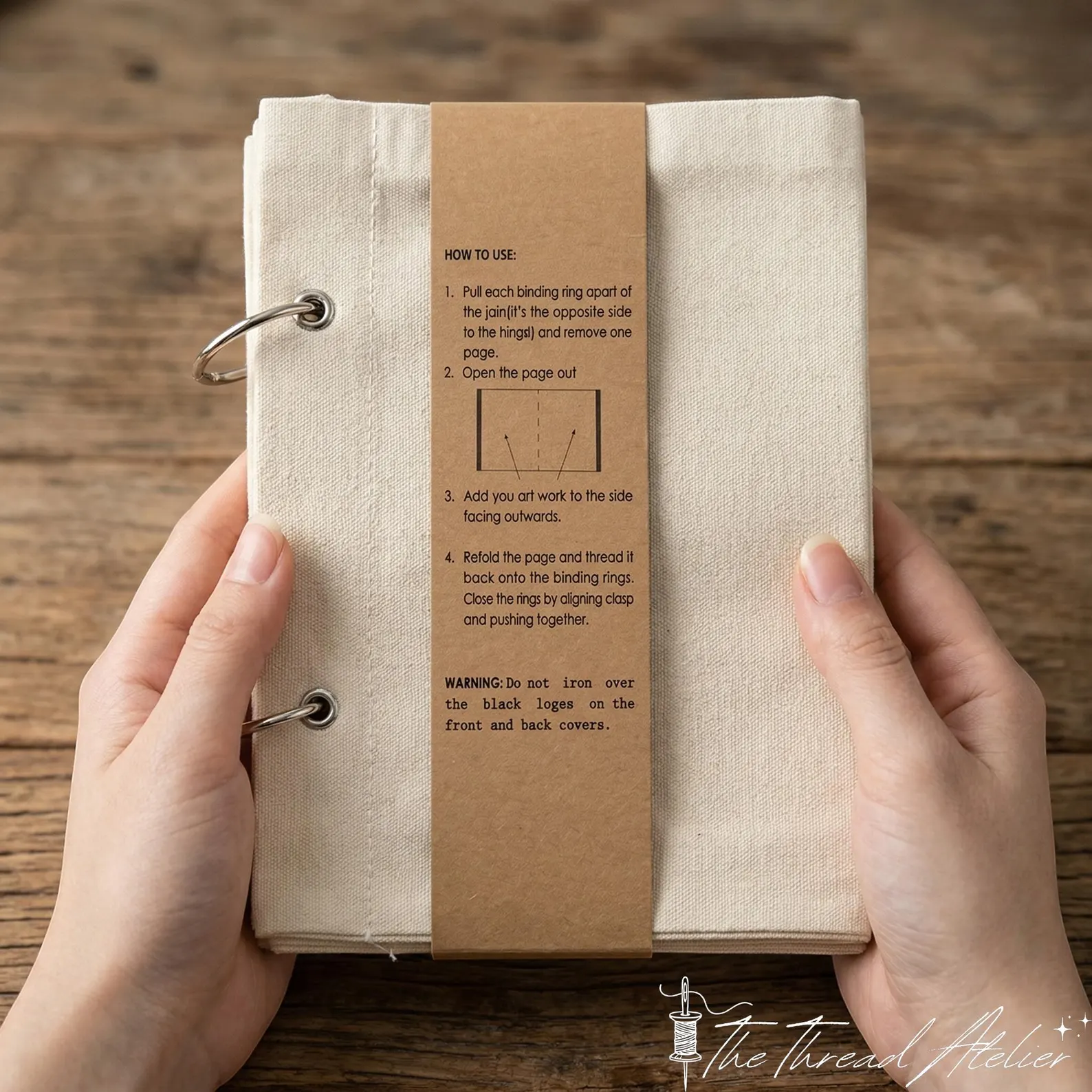 Linen Embroidery Practice Book, Hand Stitch Sampler Binder