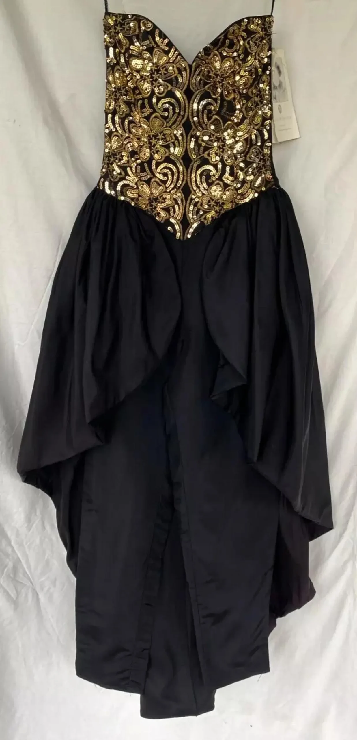 vtg..black & gold..jumper / evening..dress..nwt..xxs
